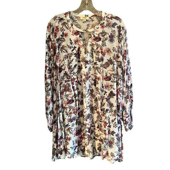 UMGEE Tunic Top Dress M Floral Boho CottageCore Gypsy High Low Hem Anthropologie - Picture 2 of 12